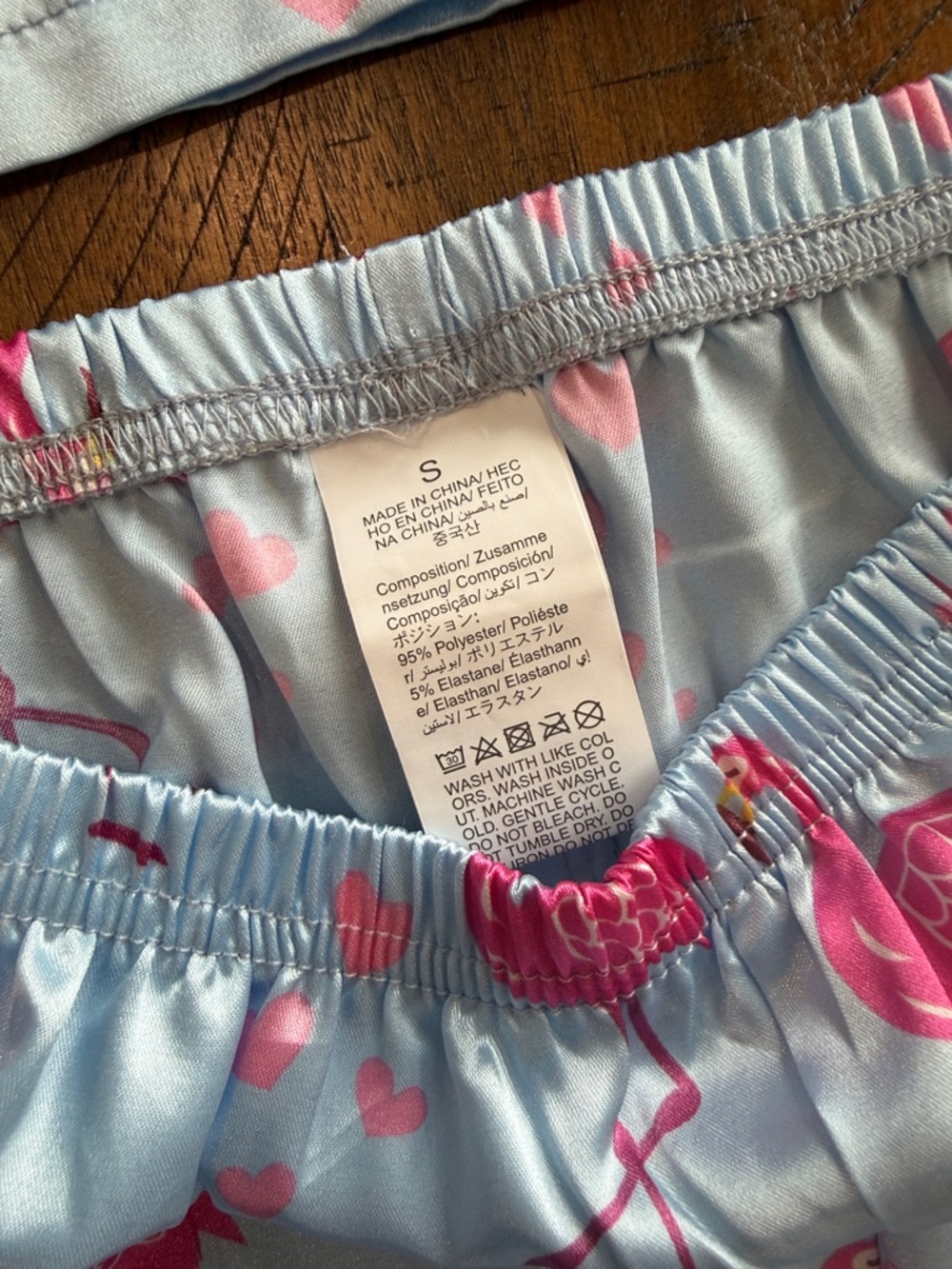 Light Blue Flamingo Print Two-Piece Pajama Set - Picture 2 of 6